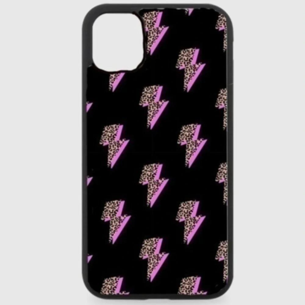 BLACK Leopard Bolts Phone Case